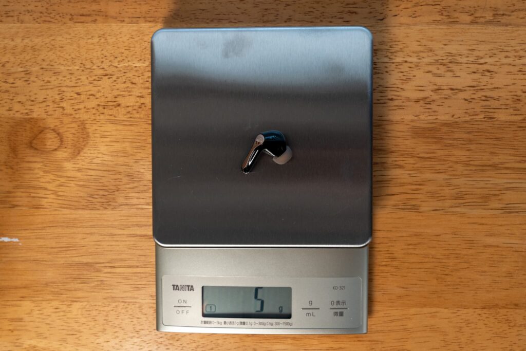 SOUNDPEATS Air5 Pro+本体の重さ