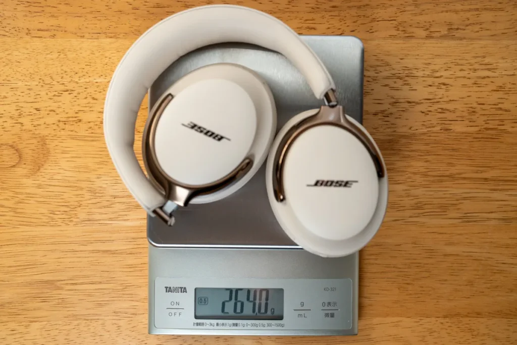 Bose QuietComfort Ultra Headphones (第2世代)本体の重さ