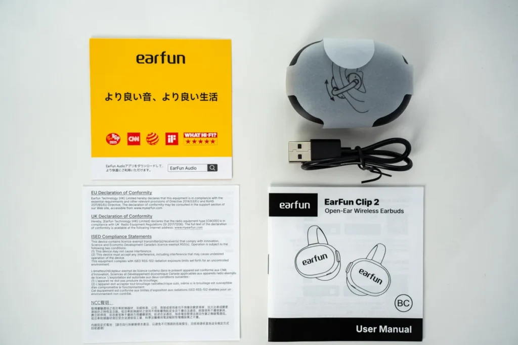 EarFun Clip 2の付属品