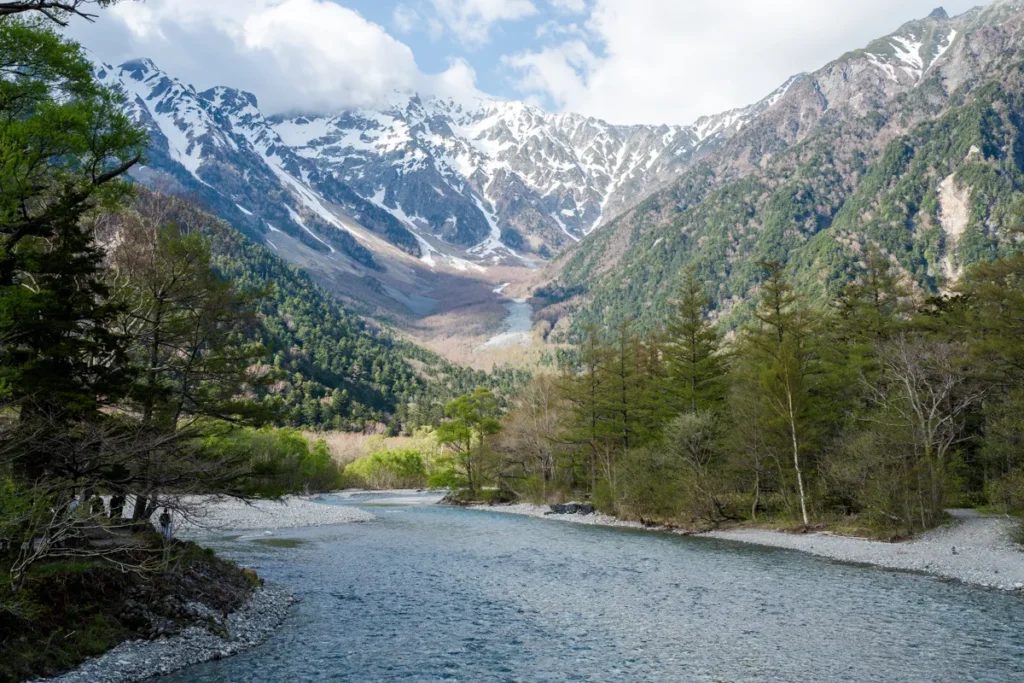 梓川と穂高連峰