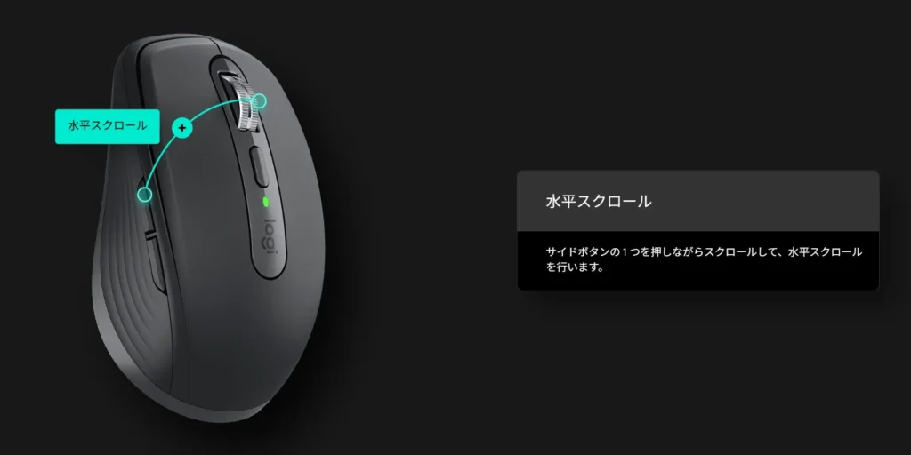 MX Anywhere 3Sの水平スクロールはやりにくい