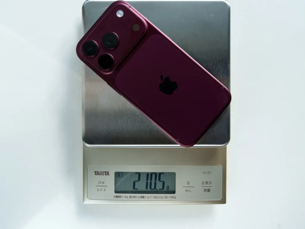 iPhone18 Proの重さは210.5g