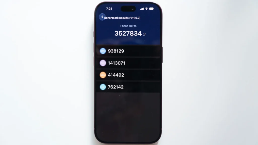 iPhone 18 ProのAntutuベンチマークテストは352万点